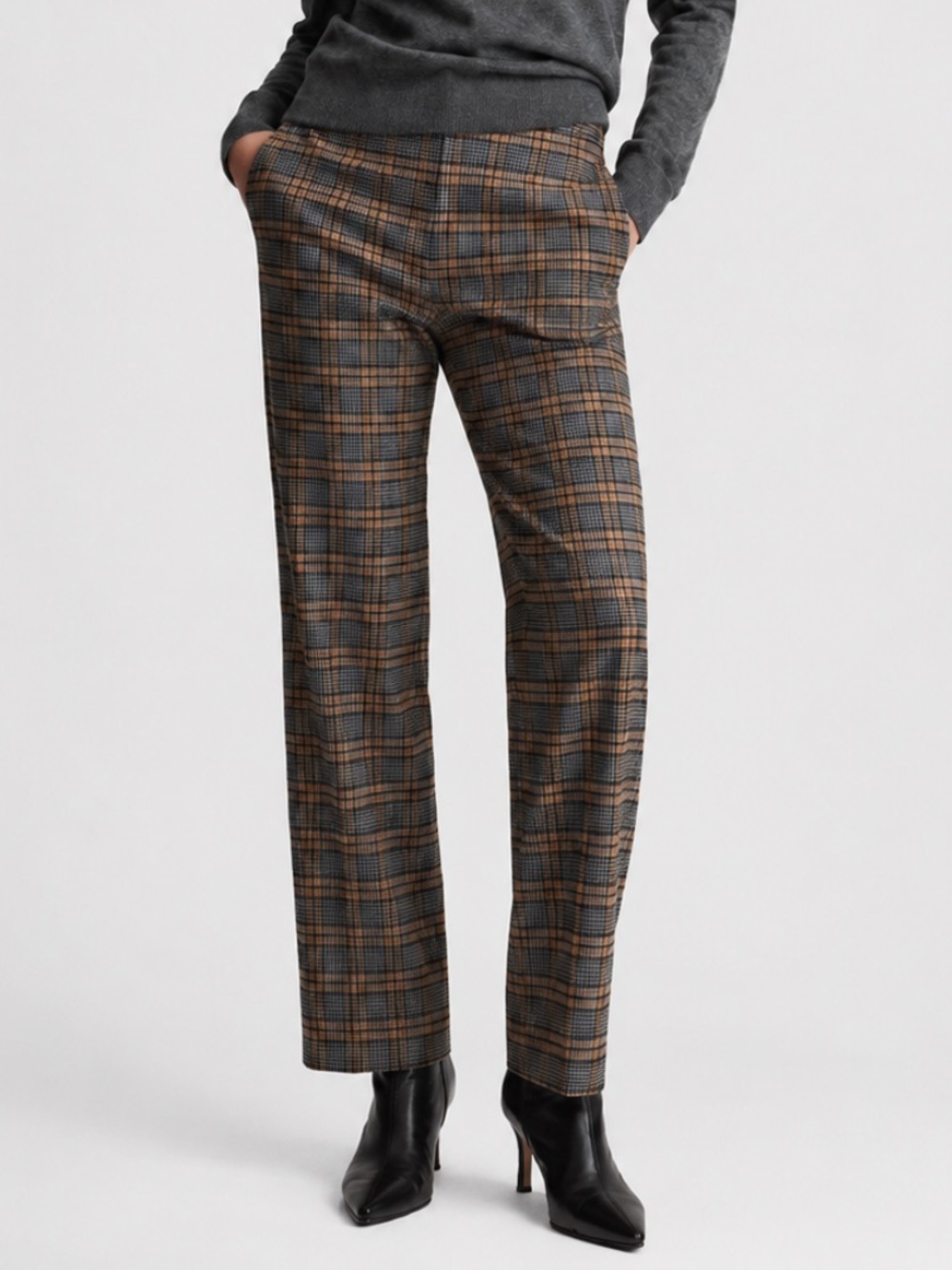 J. Crew Kate Nayla Italian Plaid Fabric in Black and Brown